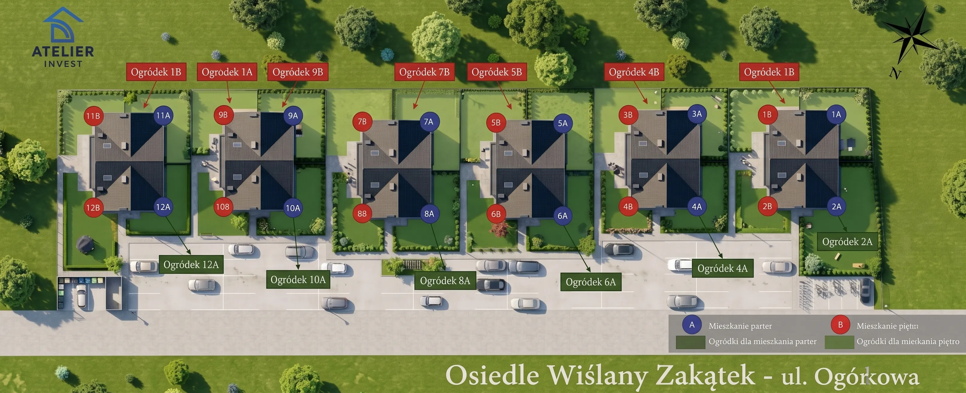 Plan osiedla Wiślany Zakątek przy ulicy Ogórkowej
